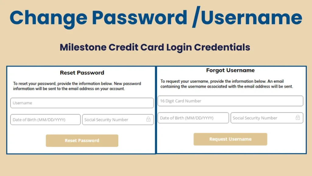 Milestone Credit Card Login Credentials